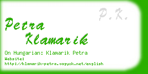 petra klamarik business card
